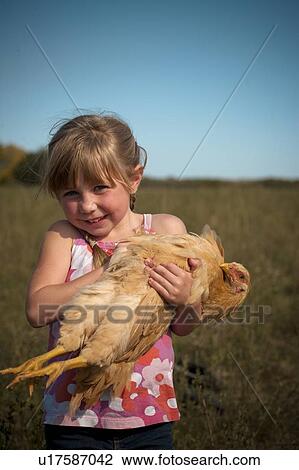 Five year old girl holding heritage breed of free range chicken; Redvers, Saskatchewan, Canada View Large Photo Image Stock Image - Five year old girl holding heritage breed of free range chicken; Redvers, Saskatchewan, Canada. Fotosearch