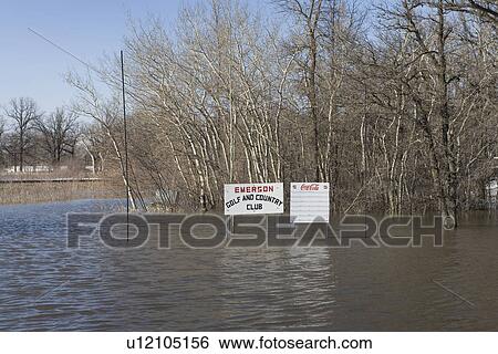 Floodwaters from Red River at town of Emerson, manitoba View Large Photo Image Stock Photograph - Floodwaters from Red River at town of Emerson, manitoba. Fotosearch