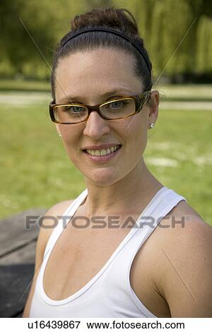 Portrait of woman at park, Vancouver, BC View Large Photo Image Stock Photo - Portrait of woman at park, Vancouver, BC. Fotosearch