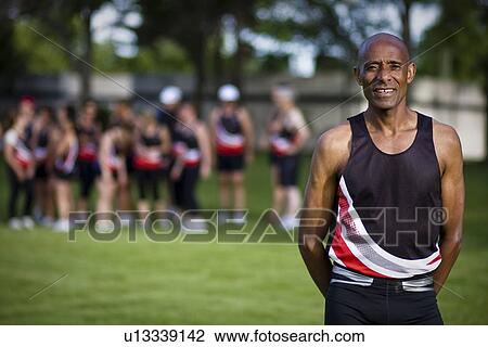 Stock Image - Senior male member of running club, Regina, Saskatchewan. Fotosearch