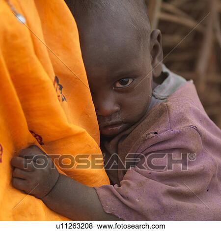 Stock Photo - African child in Maasai Village, Africa. Fotosearch