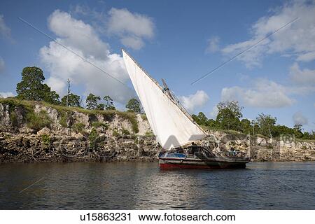 Boat sailing in Kenya View Large Photo Image Stock Image - Boat sailing in Kenya. Fotosearch