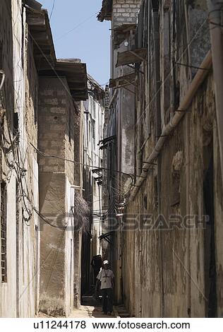 Stock Photo - Buildings in Lamu Town, Kenya Africa. Fotosearch
