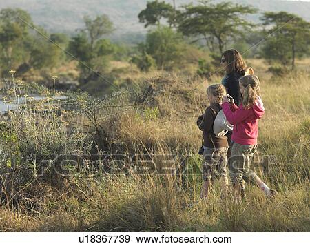 Stock Photo - Caucasian tourists in Kenya Africa. Fotosearch