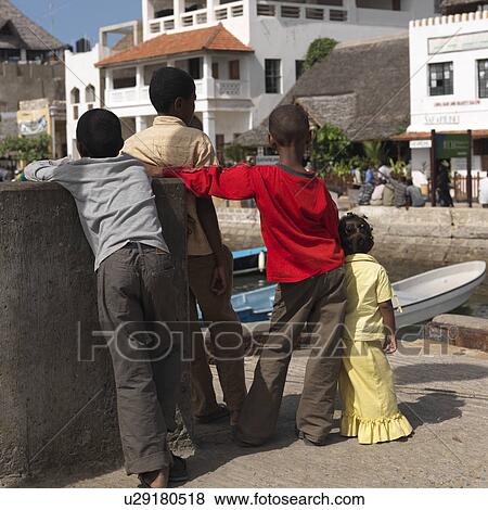 Stock Photo - Children in Lamu Town, Kenya Africa. Fotosearch