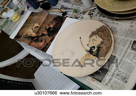 Stock Photograph - Display of African crafts. Fotosearch