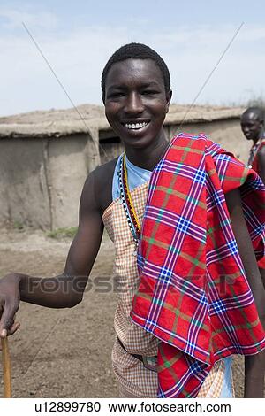 Stock Image - Kenya Maasai tribe. Fotosearch
