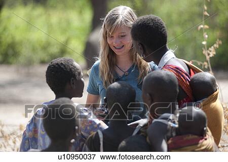 Stock Photo - Kenyan children in tribal attire. Fotosearch