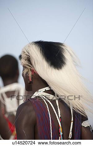 Picture - Kenyan man in tribal attire. Fotosearch