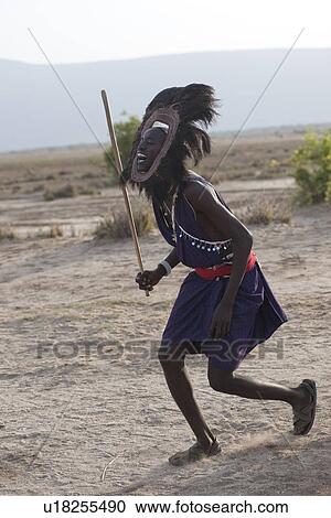 Stock Image - Kenyan tribal dance. Fotosearch