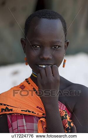 Stock Photograph - Kenyan woman in tribal attire. Fotosearch
