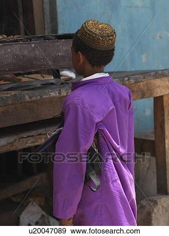 Stock Photo - Muslim child in Lamu Town, Kenya Africa. Fotosearch