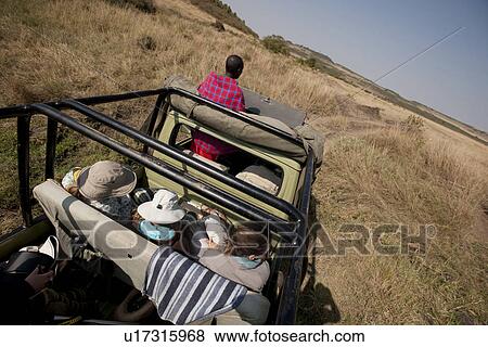 People in safari truck View Large Photo Image Stock Photo - People in safari truck. Fotosearch