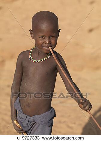 Stock Image - Samburu child in Kenya Africa. Fotosearch