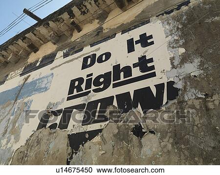 Stock Image - Sign in Lamu Town, Africa. Fotosearch