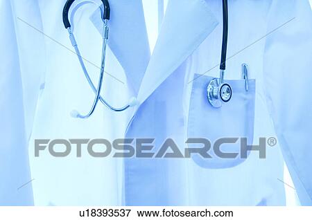 Stock Photo - A lab coat with stethoscope. Fotosearch
