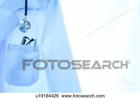 Stock Photograph - A lab coat with stethoscope. Fotosearch