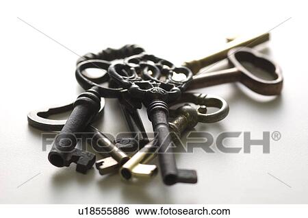 Stock Photograph - Group of antique keys. Fotosearch