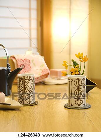 Japanese teapot and teacups a with rice cake View Large Photo Image Stock Photo - Japanese teapot and teacups a with rice cake. Fotosearch