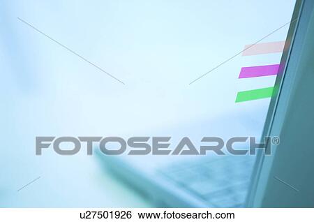 Laptop with color coded tabs View Large Photo Image Stock Photograph - Laptop with color coded tabs. Fotosearch