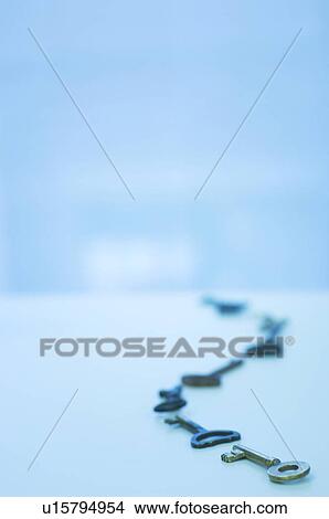 Line of antique keys View Large Photo Image Picture - Line of antique keys. Fotosearch