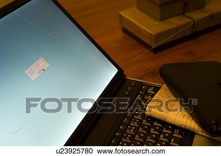 Stock Image - Login on computer screen. Fotosearch