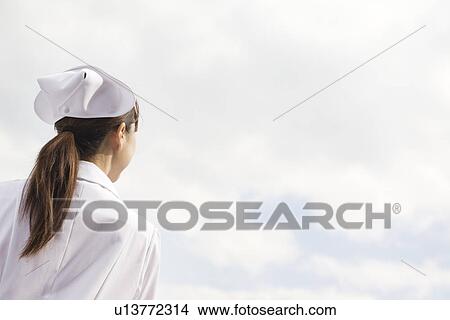 Picture - Nurse wearing hat. Fotosearch