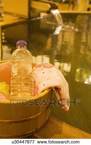 Stock Photo - Open-air hot tub. Fotosearch