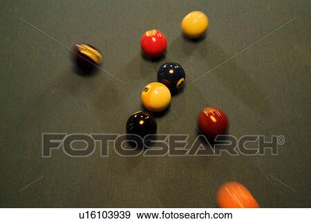 Pool table View Large Photo Image Stock Photo - Pool table. Fotosearch
