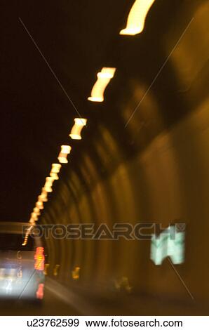 Stock Photo - Road traffic in tunnel. Fotosearch
