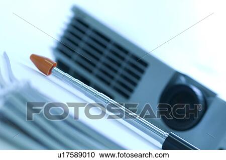 Stock Image - Screen projector and data. Fotosearch