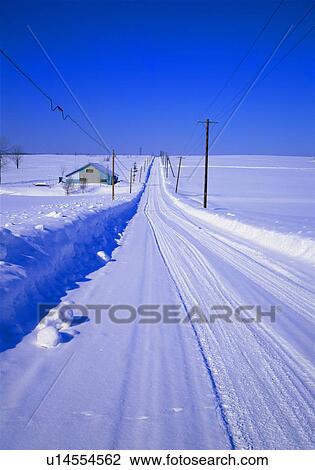 Snow covered road View Large Photo Image Stock Image - Snow covered road. Fotosearch