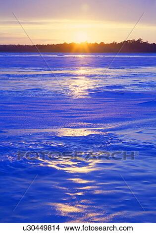 Sunset over lake View Large Photo Image Picture - Sunset over lake. Fotosearch