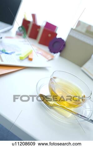 Stock Photo - Tea on desk. Fotosearch