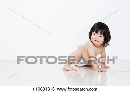 1 year old girl crawling View Large Photo Image Stock Image - 1 year old girl crawling. Fotosearch