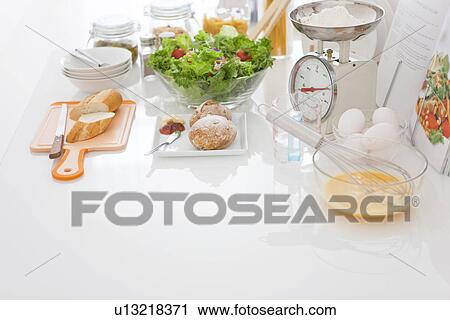 Assortment of food on table View Large Photo Image Stock Image - Assortment of food on table. Fotosearch