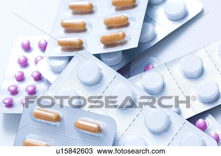 Stock Image - Blister packs of pills. Fotosearch