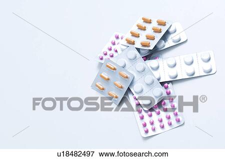 Stock Photo - Blister packs of pills. Fotosearch