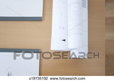 Blueprints on a table View Large Photo Image Stock Image - Blueprints on a table. Fotosearch