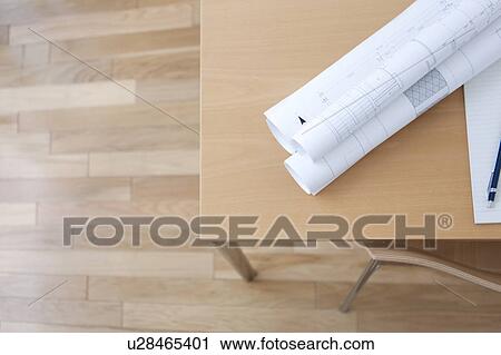 Blueprints on a table View Large Photo Image Stock Image - Blueprints on a table. Fotosearch