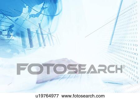 Business composite of binary code, financial data and a globe View Large Photo Image Stock Photo - Business composite of binary code, financial data and a globe. Fotosearch