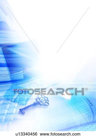 Business composite of computer, diary, stock data and a key View Large Photo Image Stock Photograph - Business composite of computer, diary, stock data and a key. Fotosearch