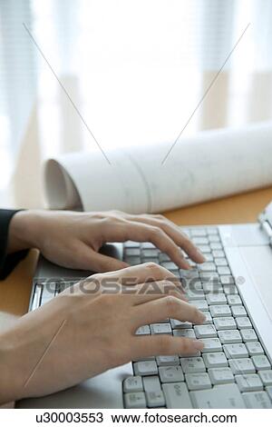 Businesswoman typing on laptop View Large Photo Image Stock Image - Businesswoman typing on laptop. Fotosearch