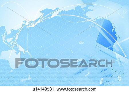 Stock Image - Composite image illustrating global communication through the internet. Fotosearch