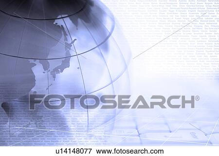 Stock Photo - Composite of a globe and keyboard. Fotosearch