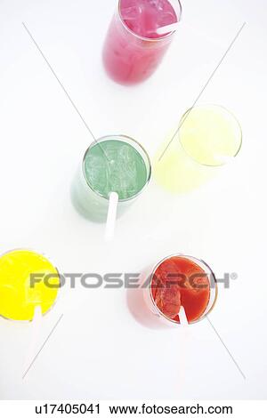 Stock Image - Different flavours of juice. Fotosearch