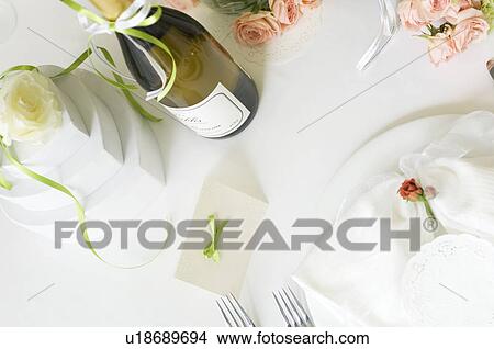 Picture - Dining table with wedding gifts. Fotosearch