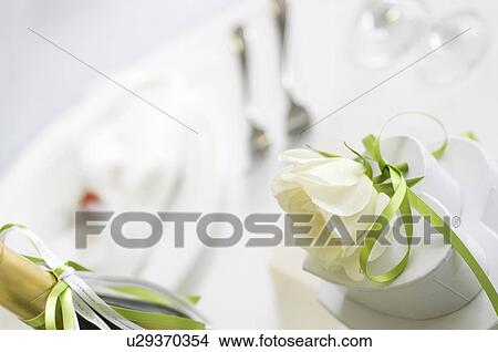 Dining table with wedding gifts View Large Photo Image Picture - Dining table with wedding gifts. Fotosearch