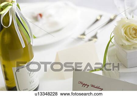 Dining table with wedding gifts View Large Photo Image Stock Photo - Dining table with wedding gifts. Fotosearch