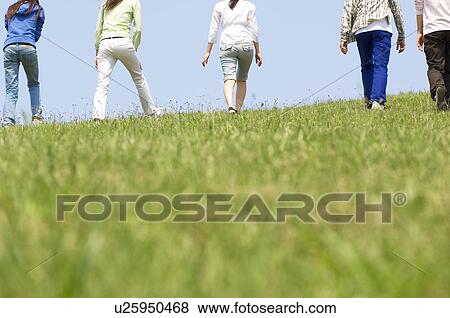 Five young people walking on grass hill View Large Photo Image Stock Photo - Five young people walking on grass hill. Fotosearch